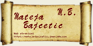Mateja Bajčetić vizit kartica
